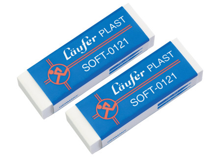 Läufer Gomme en plastique PLAST SOFT, carte blister de 2