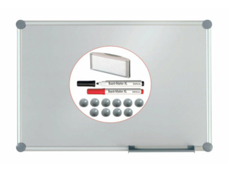 MAUL Tableau mural Blanc 2000 MAULpro, kit complet 'argent'