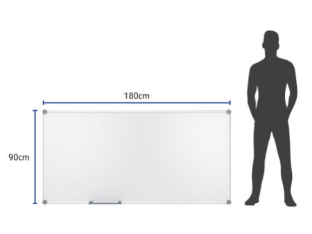 MAUL Tableau Blanc 2000 MAULpro, (L)1.800 x (H)900 mm, gris