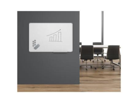 MAUL Tableau blanc MAULstandard, (L)1.800 x (H)900 mm, gris