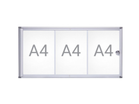 MAUL Vitrine d'affichage MAULextraslim, 3 x A4, aluminium