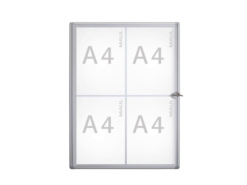 MAUL Vitrine d'affichage MAULextraslim, 4 x A4, aluminium