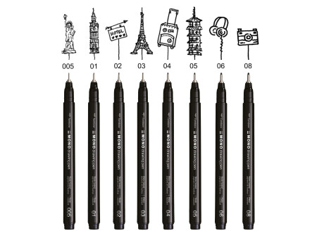 Tombow Feutre fin MONO drawing pen, largeur de tracé 01
