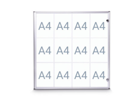 MAUL Vitrine d'affichage MAULextraslim, 12 x A4, aluminium