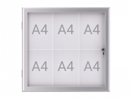 MAUL Vitrine d'affichage MAULexcite, 6 x A4, aluminium