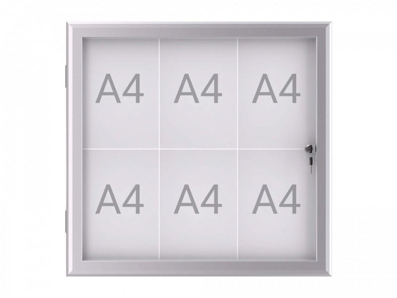 MAUL Vitrine d'affichage MAULexcite, 6 x A4, aluminium