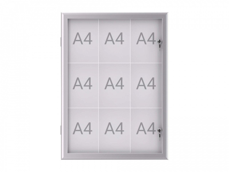 MAUL Vitrine d'affichage MAULexcite, 9 x A4, aluminium