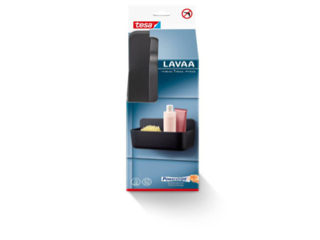 tesa Corbeille de rangement LAVAA, moyen, noir mat