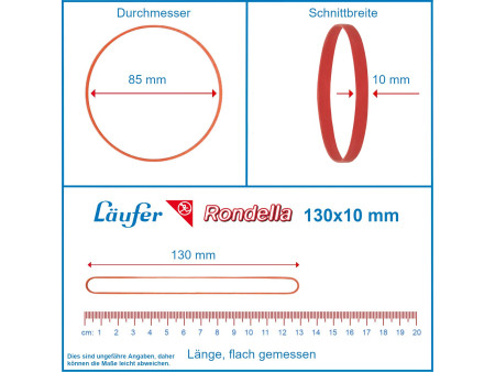 Läufer Bracelet élastique RONDELLA, 130 x 10 mm, 500 g