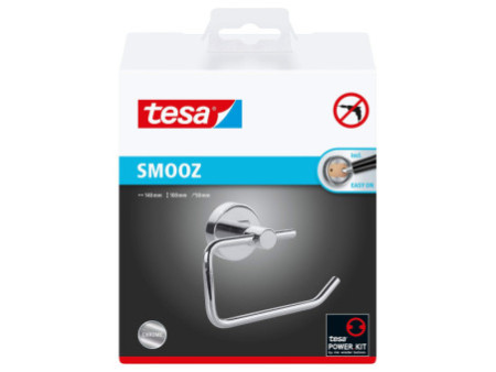 tesa Porte-papier WC, chromé, avec colle