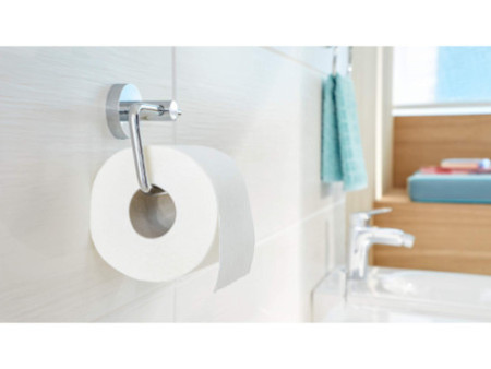 tesa Porte-papier WC, chromé, avec colle