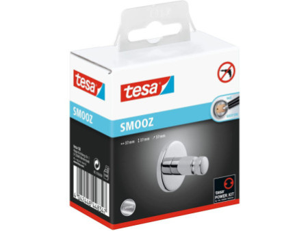 tesa Crochet pour serviette SMOOZ, avec colle, chromé