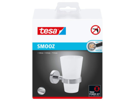 tesa Support pour verre à dents SMOOZ, avec colle, chromé