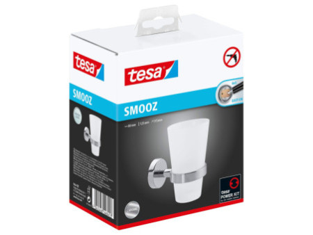 tesa Support pour verre à dents SMOOZ, avec colle, chromé