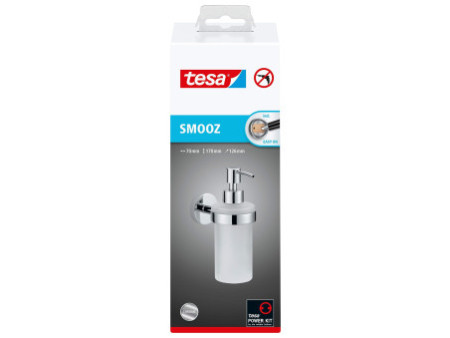 tesa Distributeur de savon SMOOZ, 200 ml, verre satiné