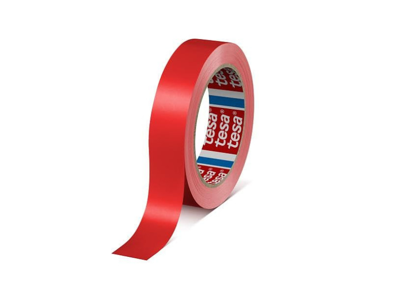 tesa Ruban adhésif d'emballage 60404, 19 mm x 66 m, rouge