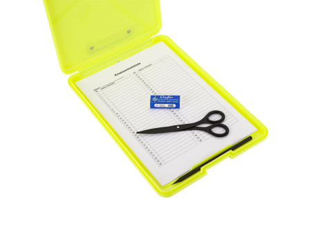 Läufer Porte-bloc à pince Safety, avec compartiment, jaune