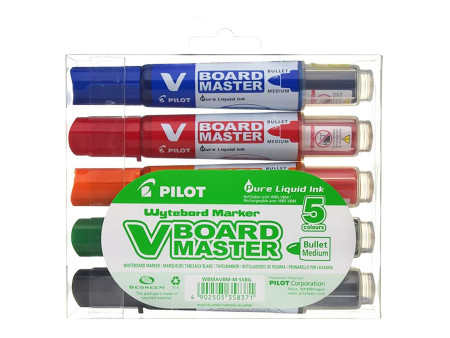 PILOT Marqueur pour tableau blanc V BOARD MASTER, étui de 5