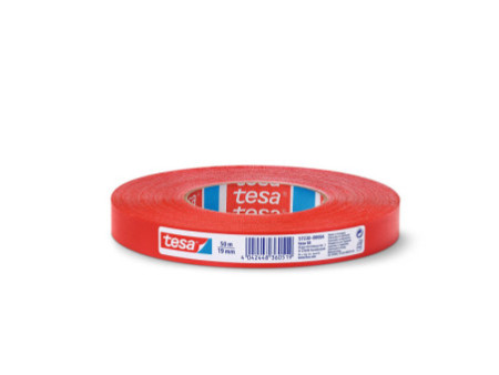 tesa Ruban adhésif toilé, 19 mm x 50 m, rouge