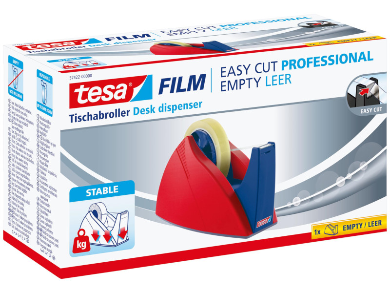 tesa Dévidoir de bureau Easy Cut Professional, rouge / bleu