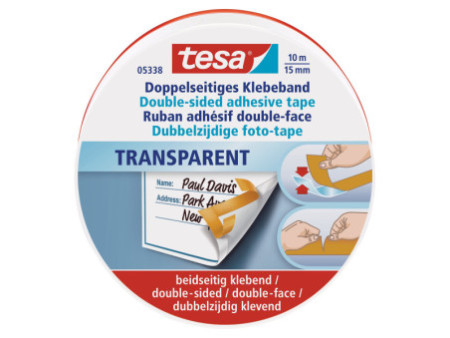 tesa Ruban adhésif de bricolage double face, 15 mm x 10 m