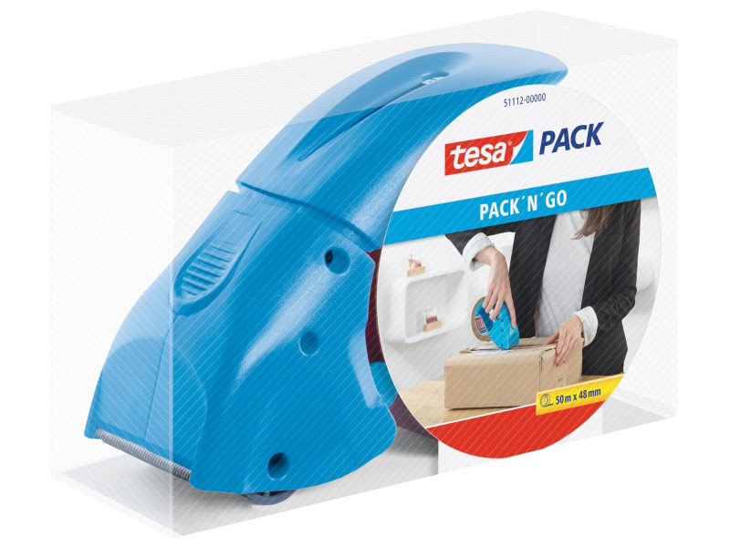tesa tesapack Dévidoir 'pack 'n' go', équipé, bleu