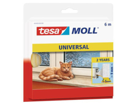 tesa Moll UNIVERSAL Calfeutrage mousse, 9 mm x 6 m, blanc