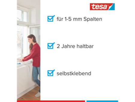 tesa Moll UNIVERSAL Calfeutrage mousse, 9 mm x 6 m, blanc