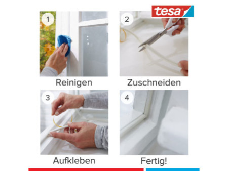 tesa Moll UNIVERSAL Calfeutrage mousse, 9 mm x 6 m, blanc