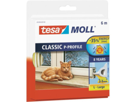 tesa Moll CLASSIC Calfeutrage caoutchouc Profil P, blanc