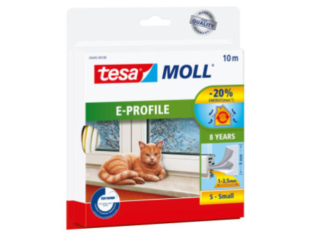 tesa MOLL CLASSIC Calfeutrage caoutchouc Profil E, blanc