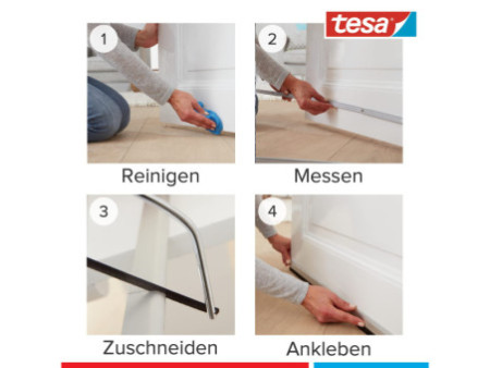 tesa Moll STANDARD Isolation bas de porte, 37 mm x 1m, blanc