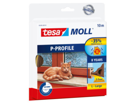 tesa Moll CLASSIC Calfeutrage caoutchouc Profil P, marron
