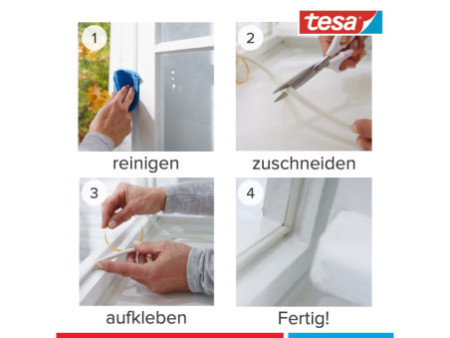 tesa Moll UNIVERSAL Calfeutrage mousse, 9 mm x 10 m, blanc