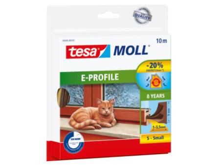 tesa MOLL CLASSIC Calfeutrage caoutchouc Profil E, marron
