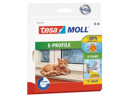 tesa MOLL CLASSIC Calfeutrage caoutchouc Profil E, blanc