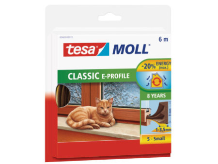 tesa MOLL CLASSIC Calfeutrage caoutchouc Profil E, marron