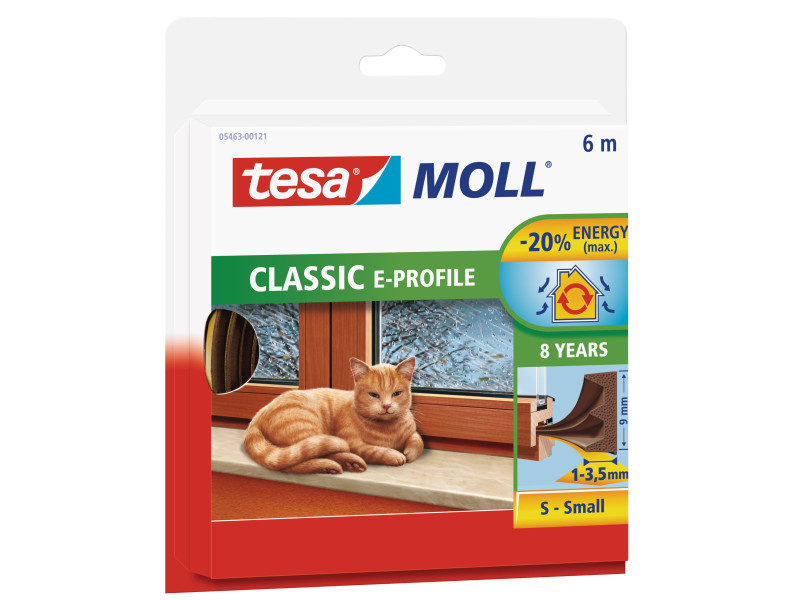 tesa MOLL CLASSIC Calfeutrage caoutchouc Profil E, marron