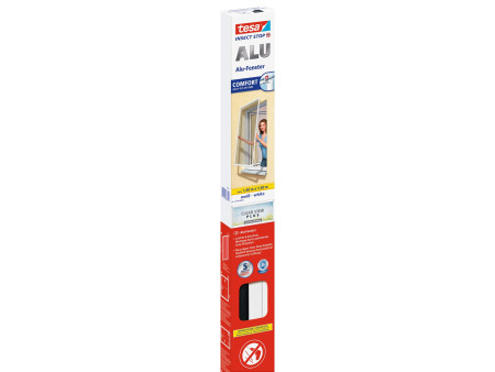 tesa Grille anti-mouche ALU COMFORT fenêtre, 1,40 m x 1,50 m