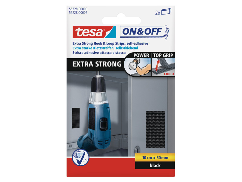 tesa On & Off Bandes auto-agrippantes très solides,50 x100mm