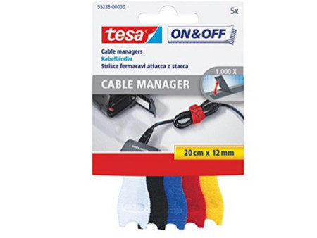 tesa On & Off Serre-câbles Cable Manager small, coloré