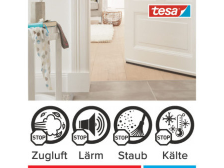 tesa Moll COMFORT Isolation bas de porte, 40 mm x 1 m,argent