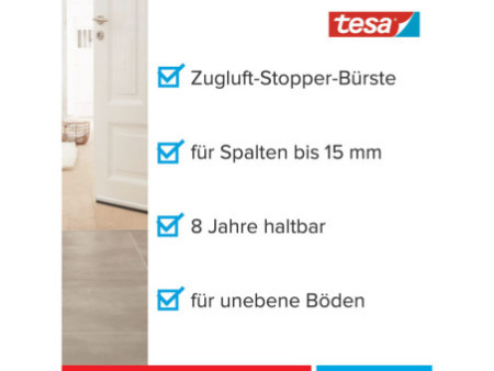 tesa Moll COMFORT Isolation bas de porte, 40 mm x 1 m,argent