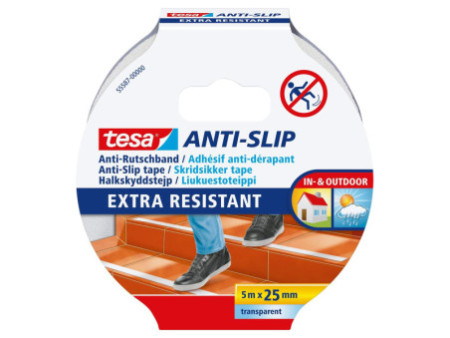 tesa Ruban adhésif anti-dérapant, 25 mm x 5,0 m, transparent