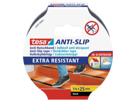 tesa Ruban adhésif anti-dérapant, 25 mm x 5,0 m, noir