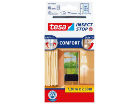 tesa Moustiquaire COMFORT portes, 2x (0,65 m x 2,50 m)