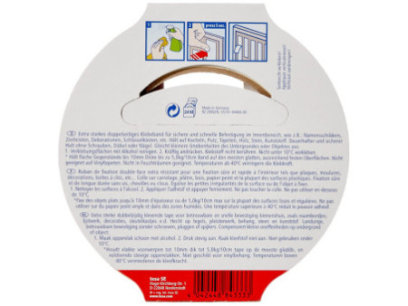 tesa Powerband Adhésif de montage INDOOR, 19 mm x 5 m