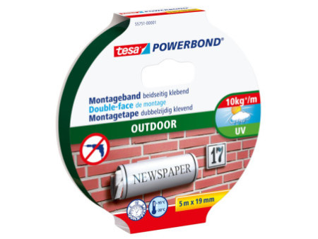 tesa Adhésif de montage Powerbond OUTDOOR, 19 mm x 5 m