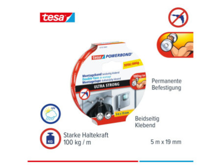 tesa Adhésif double face de montage Powerbond Ultra Strong