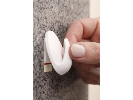 tesa Powerstrips Crochet adhésif SMALL, ovale, chromé